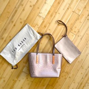Beautiful Rose Gold Ted Baker tote & clutch